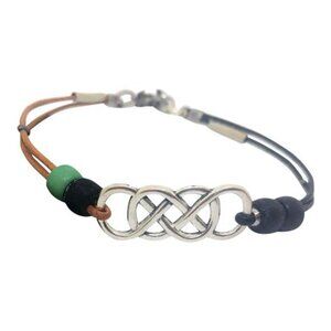 Infinity Men Anklet, Celtic Knot Men's Natural Leather Cord Ankle Bracelet